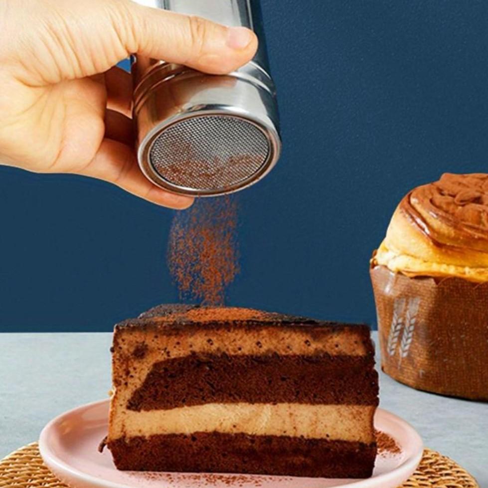 1-piece stainless steel shaker with lid and fine mesh strainer, suitable for baking soda, cocoa powder, cornstarch, and coffee grounds—commercial-grade kitchen tools, kitchen storage | modern kitchenware | durable / spice jars, pepper shakers, and shakers