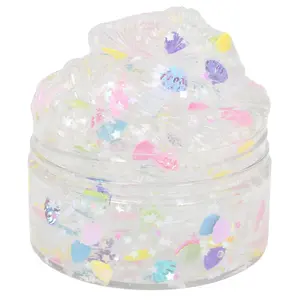 120ml Clear Flash Shell Crunchy Crystal Slime Kit DIY Scented Soft Non-Stick Putty toy for Kids Christmas Gift Party Favor