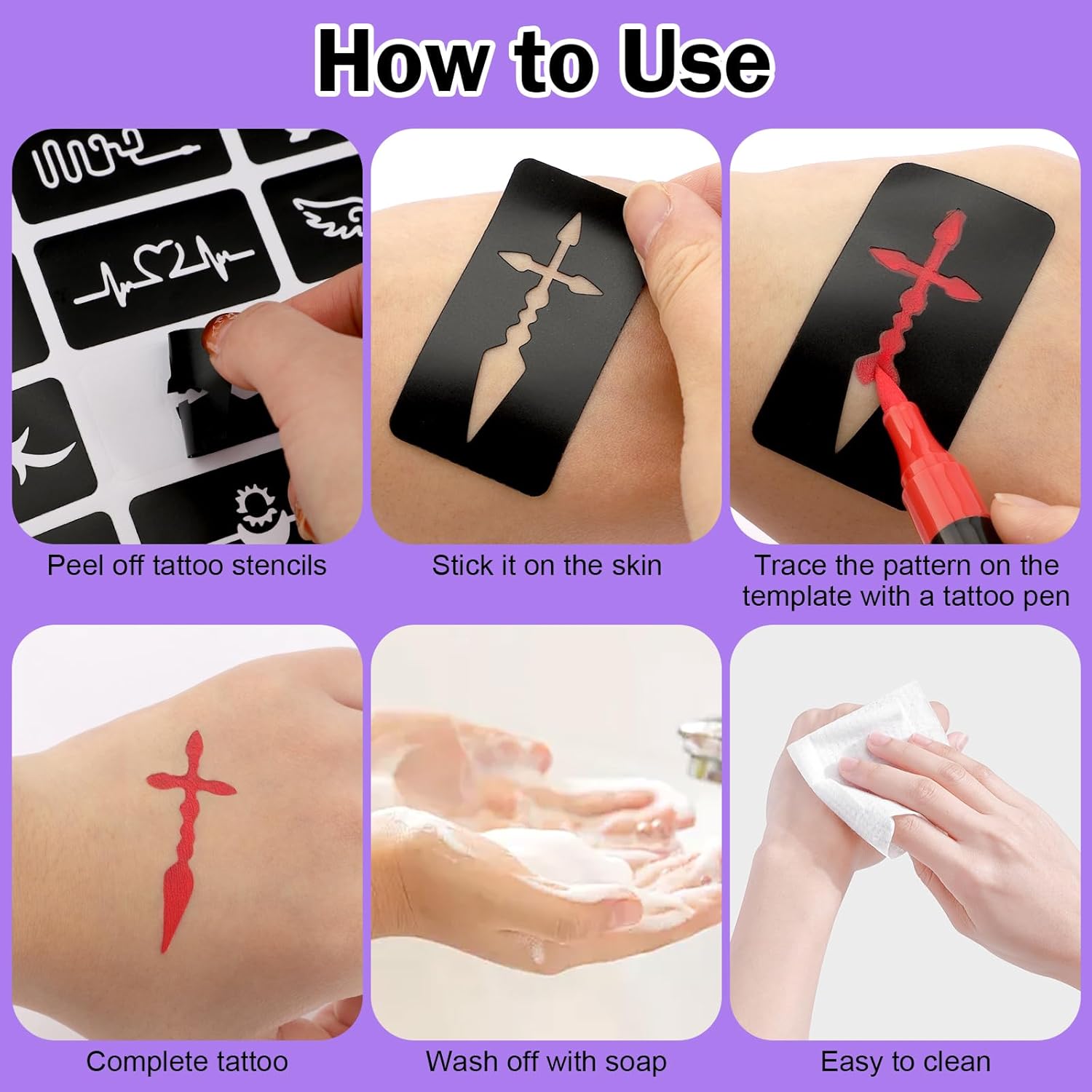 Temporary Tattoo Markers for Skin, Skin Safe, 10/15-Count Body Markers 10/15-Color Tattoo Pens, Flexible Brush Tip, Bright Colors, Cosmetic Quality Face Paint Kit, Perfect Christmas Gifts