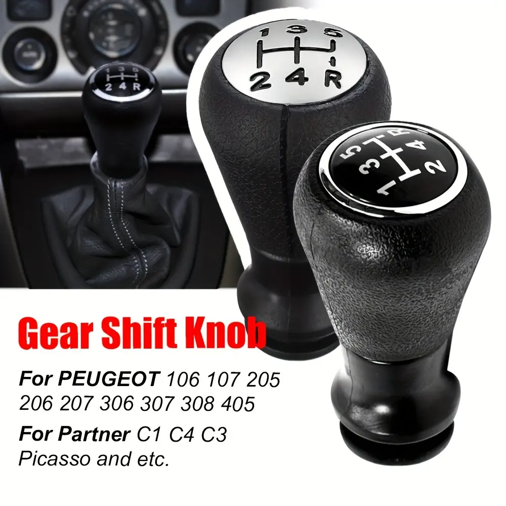 5 Speed Manual Gear Shift Knob Replacement Shifter Head Fit For Peugeot 106 107 205 206 207 306 307 308 309 405 406 407 508 605 607 806 Citroen C1 C3 C4 Car Interior Modification Accessories