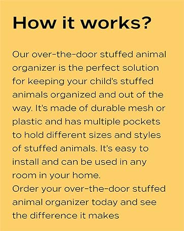 The Original Stuffed Animal Storage (Patented) - Over Door Organizer for Stuffies, Baby Ideas Holder, Toy Plush Hammock Hanging Net Big Girls Toddler Large Bag Animals Stuffy Behind
