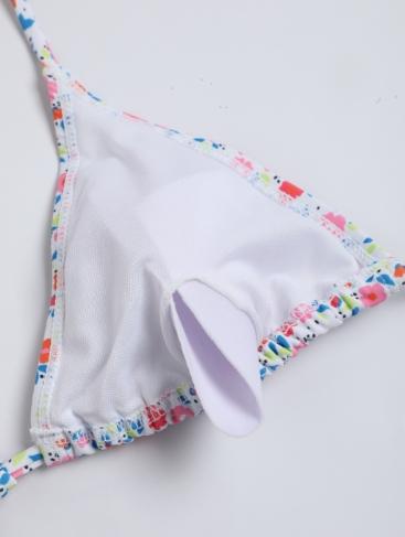 2026 Spring Summer Women's Floral Print Halter Neck Bikini Set, Adjustable Straps, Triangle Cups, Low Waist, Lightweight Stretch Fabric for Beach & Pool