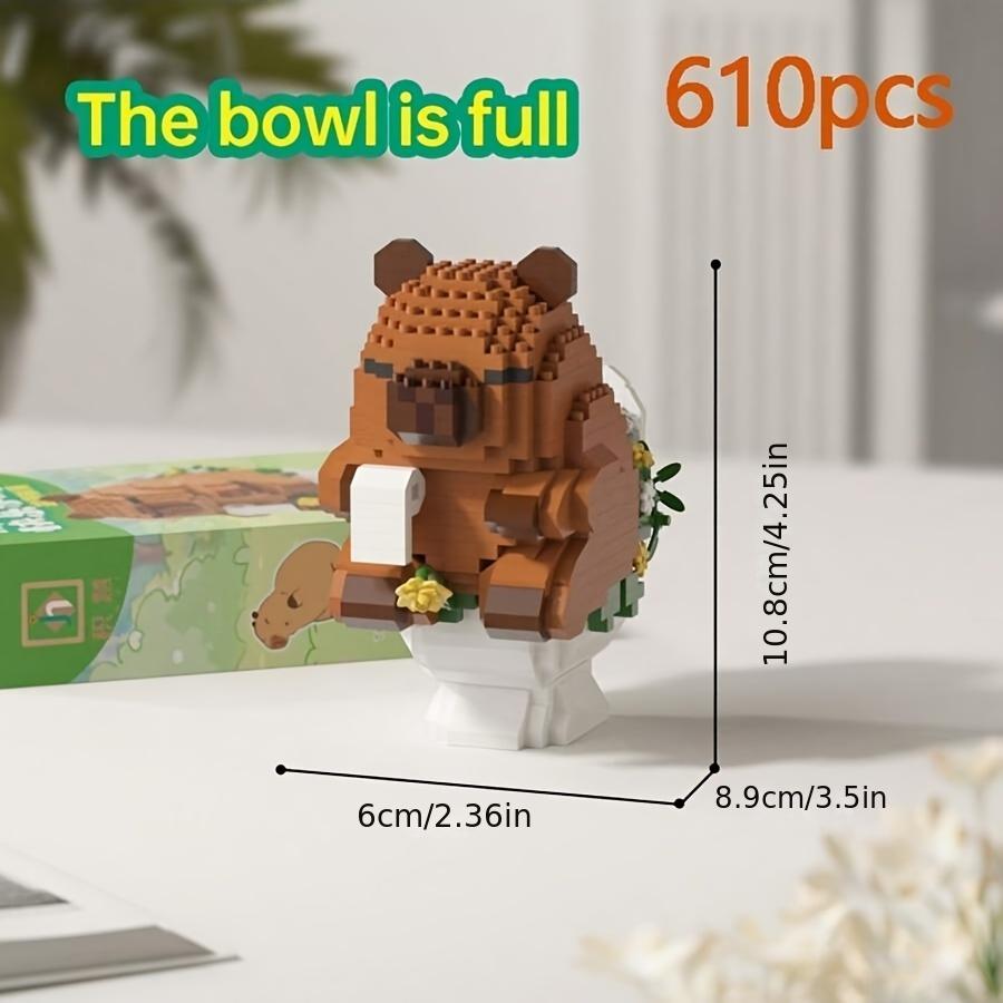 New Cute Capybara Series Building Block Set, 3D Model Kit, Home Decor Ornament, Stress Relief Toy, Perfect Gift for Holidays