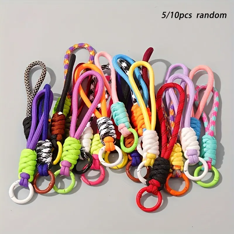 [Durable Fashionable Lanyards] 5/10pcs Multi-Color Nylon Water Bottle Lanyards - Short Woven Wristbands for Phones, Cups, Earphone Cases And Bags - Durable And Fashionable Additions, Cute Lanyards, Random Color