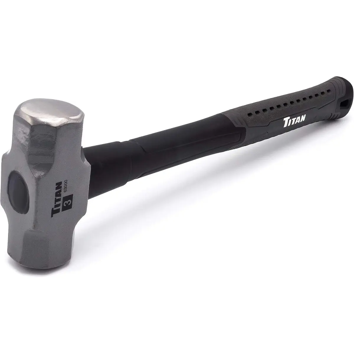 3 lb Sledge Hammer, Forged Steel Head, 16 Inch Fiberglass Handle, Shock Absorbing Textured Grip, Overstrike Protection, for Demolition, DIY Repair, Home Improvement