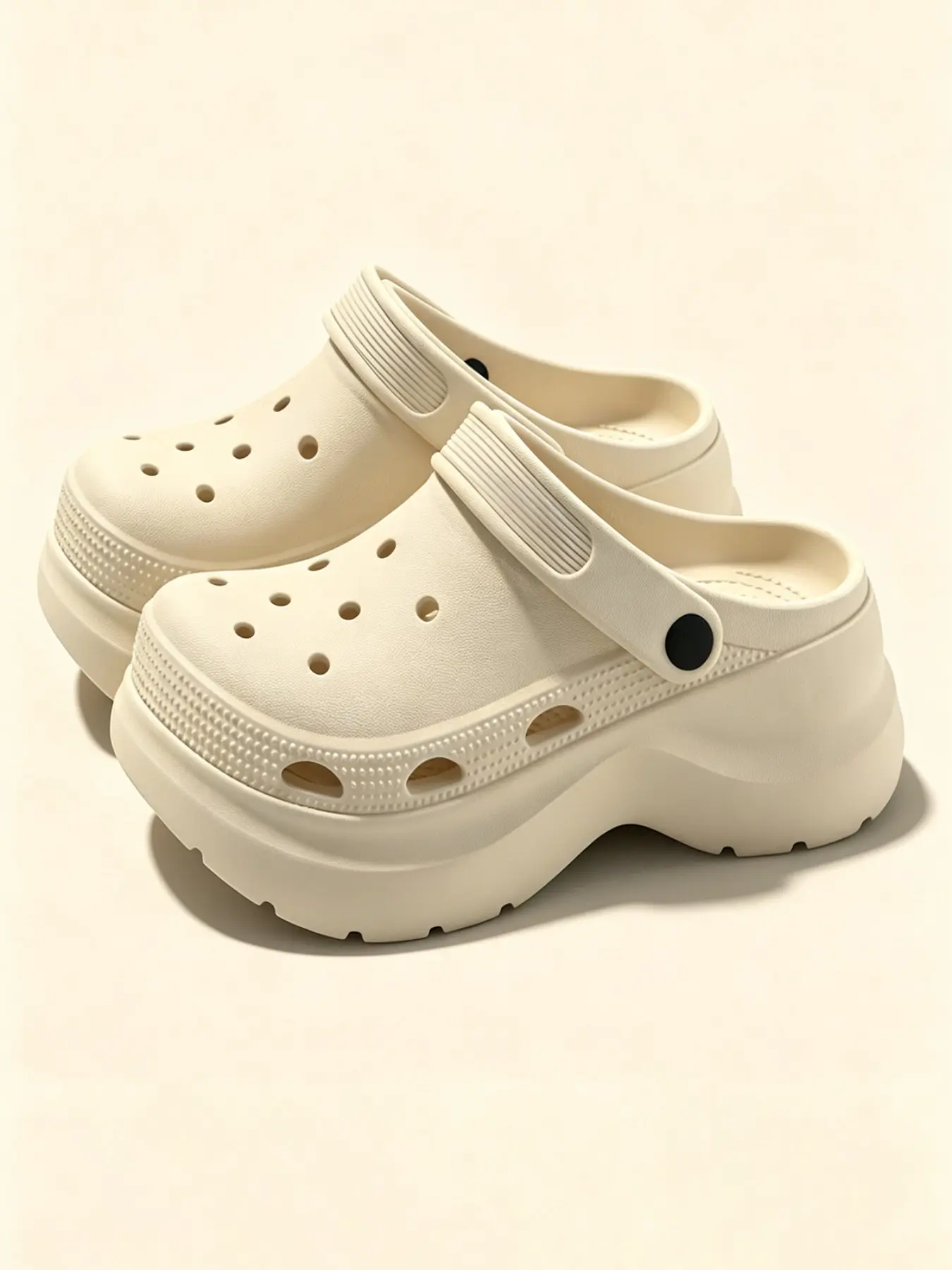 Women's Chunky Platform EVA Clogs, Lightweight Slip On Shoes with Breathable Design & Adjustable Heel Strap for Summer Casual Wear, Platform Elevated Clogs