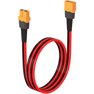 ELFCULB 12AWG 2FT XT60 Extension Cable 2 6 10 20 35 50 75 100FT XT60 Female to Male Connector for RC Battery Portable Power Station Solar Panel(2FT)