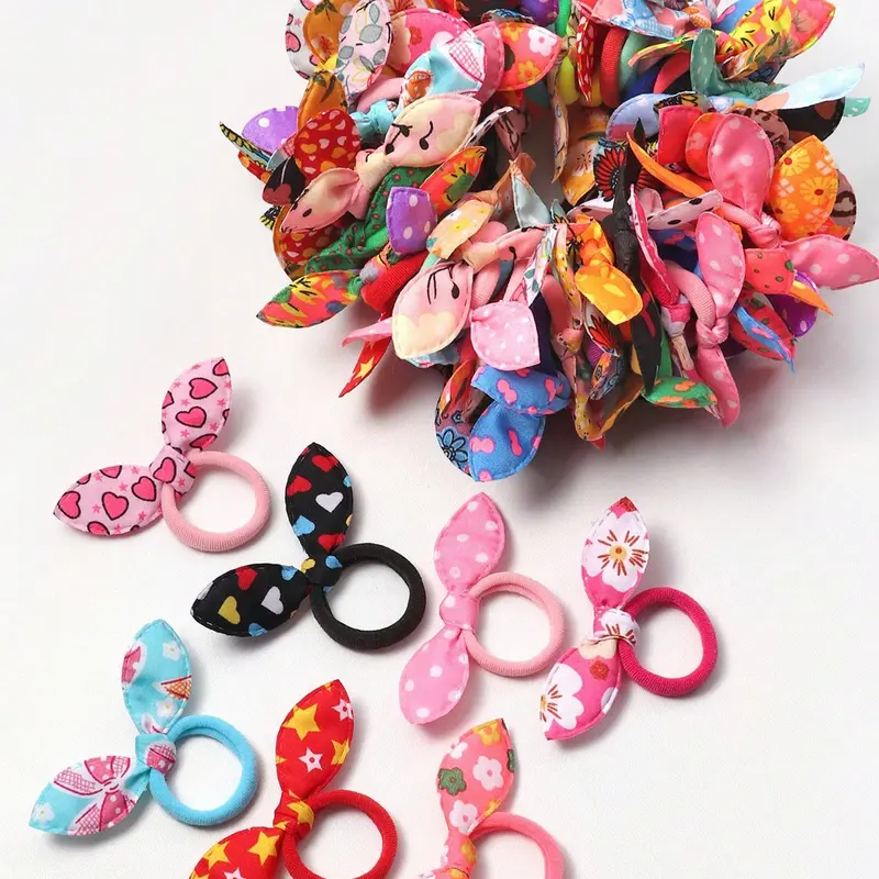 Random Cute Bowknot Design Hair Tie, Colorful Hair Tie, Fashion Hair Accessories for Girls & Women, Minimalist Headwear Suitable for Thick Hair, Scrunchie