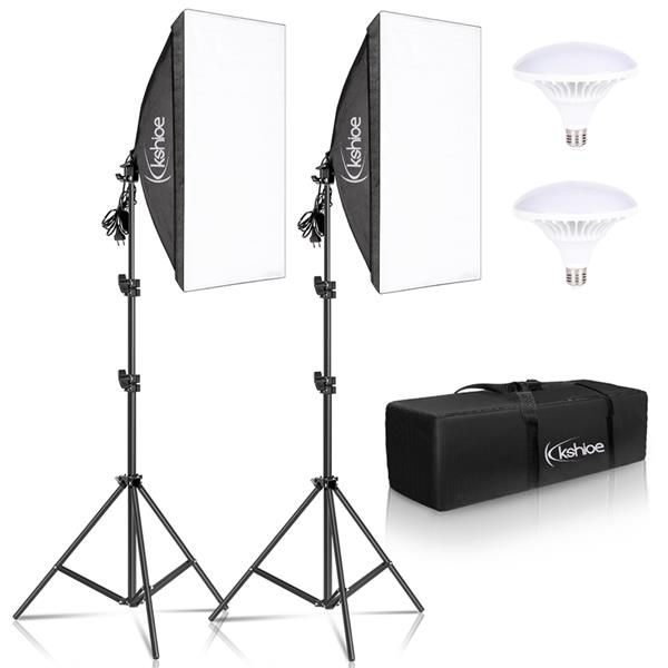 Photography Lighting Kit, 6.5x10feet/2x3m Backdrops Stand Support System, 5 in 1 reflectors, 1600w 5500k Umbrellas Softbox Continuous Lighting Kit for Portrait, Product and Video Shooting