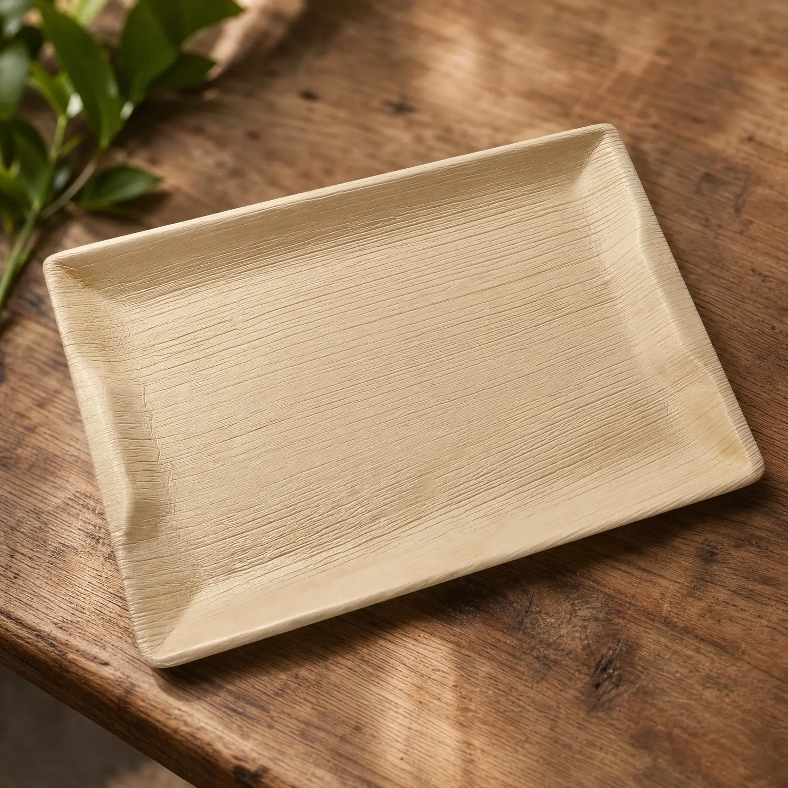 Disposable Bamboo 14" x 10" Trays (10 Pieces) - Bamboo Serving Platters & Boards, Eco-Friendly Dinnerware for Weddings, Catering, EventsGift