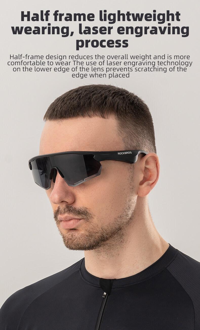 ROCKBROS Bluetooth Sunglasses for Men and Women Cycling Polarized Glasses Lightweight Multifunction Music One-key Control Runing Driving Goggles Sports Accessories