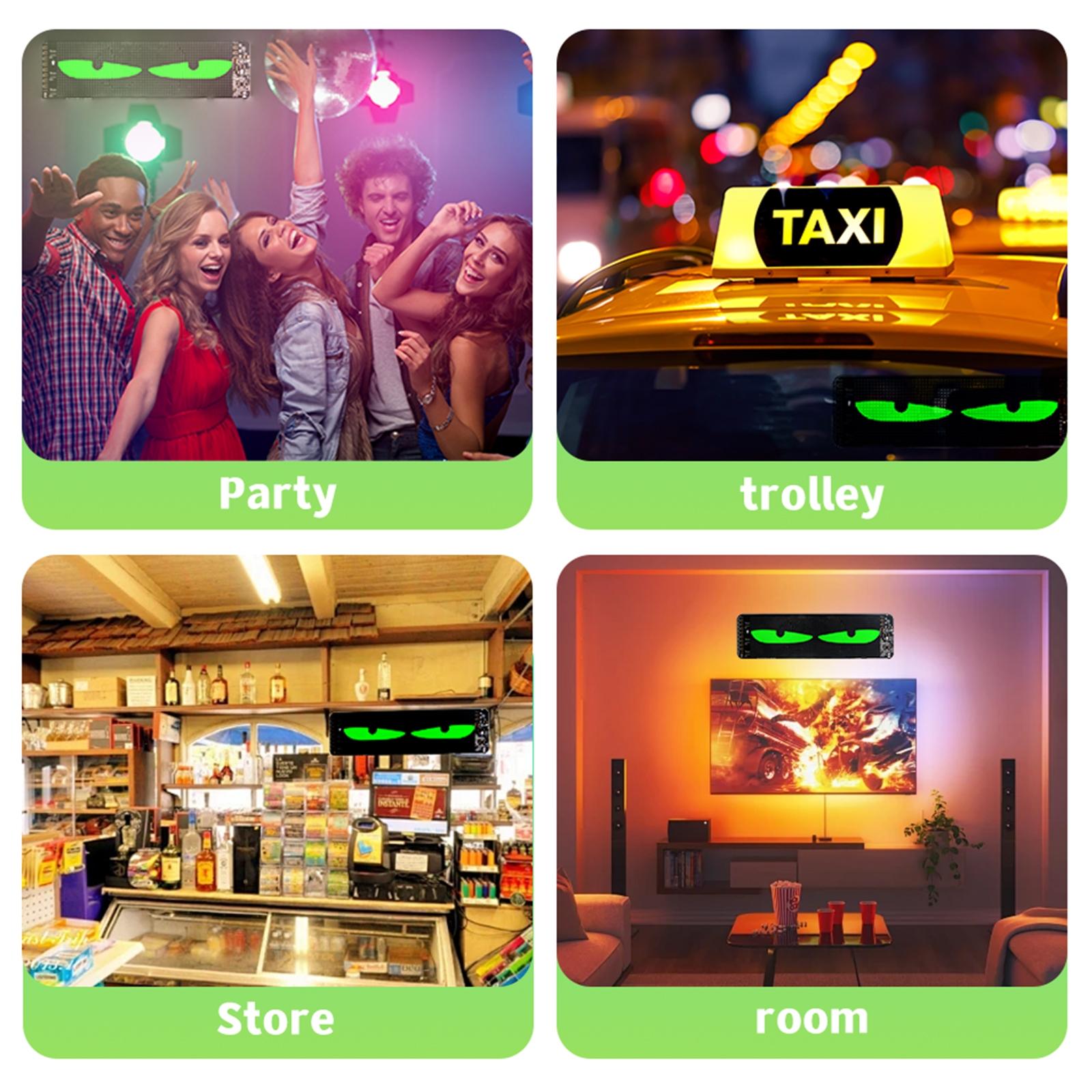 Programmable LED Car Windshield Display, APP & Voice Control, Customizable Devil Eye Animation Panel for Trucks, Cars & Vehicles, Car Ornament