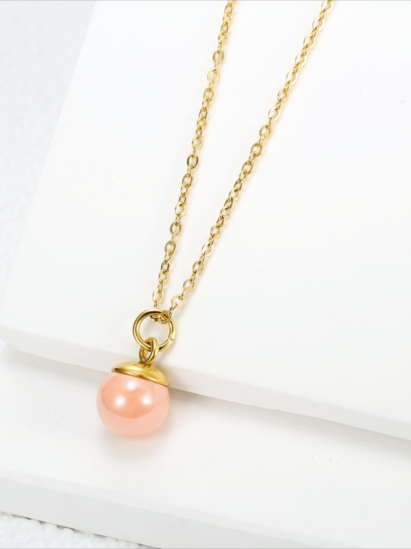 French Elegant Round Bead Necklace Made of Stainless Steel That Does Not Fade and Exudes A Sense of Luxury. Versatile for Daily Wear, Dates, and Dinner Accessories