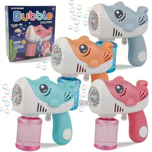 Outdoor Activity Toys for Beach Birthday Parties, a 12-Hole Dolphin Bubble Machine Electric Toy, Suitable for Children Aged 3 And Above, Can Be Played by Boys And Girls, Available in Light Blue, Light Green, Pink, And Orange