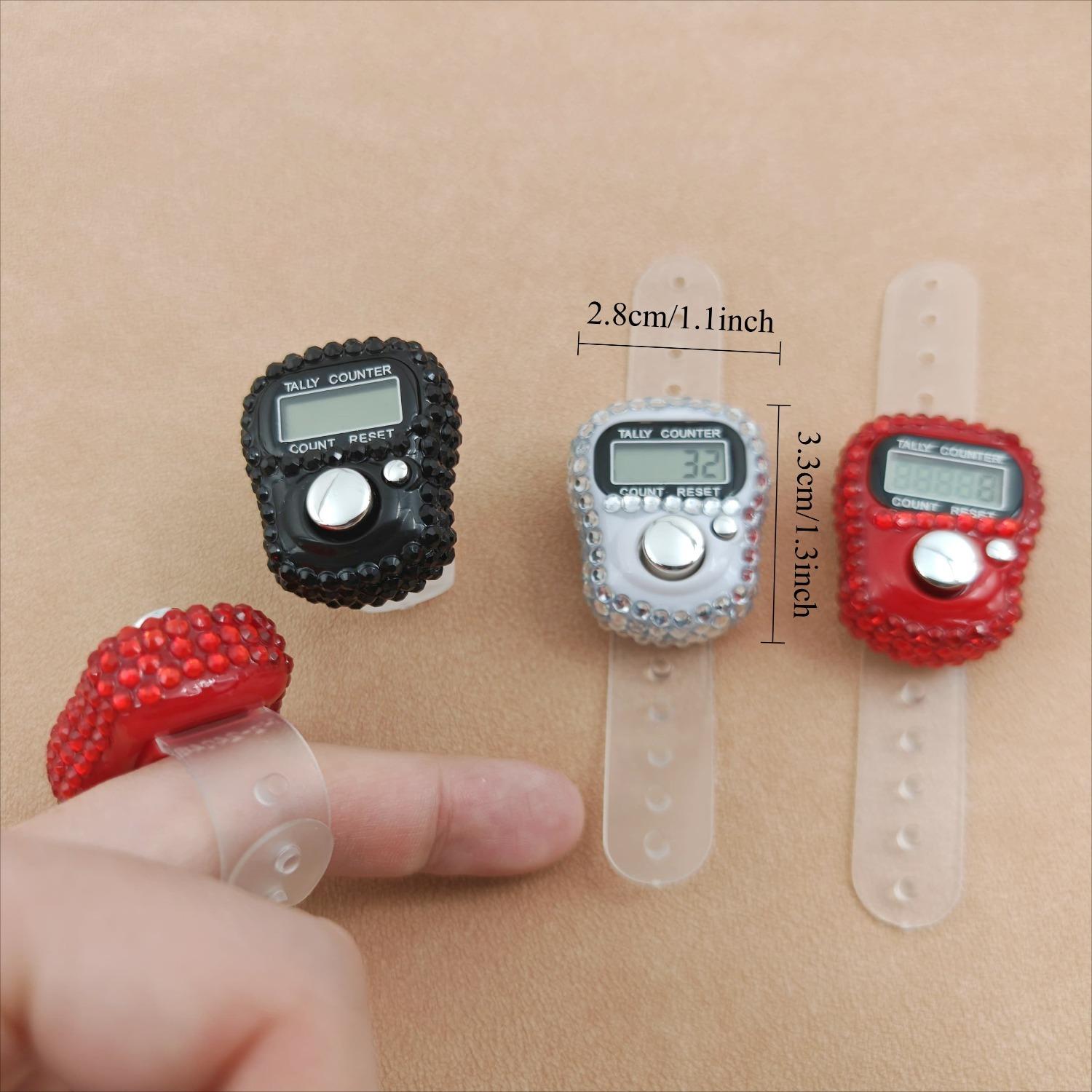 Multi-Pack Woman Counter Clicker Electronic Ring Counters Finger for Prayer, Record Traffic, Sports, Hindu Tracking Rug Tasbih Tasbeeh Click Beads Knitting Zikr Chanting Muslims Fidget, People Inventory Goods Counting, Lap Crochet, Score, Golf, Game