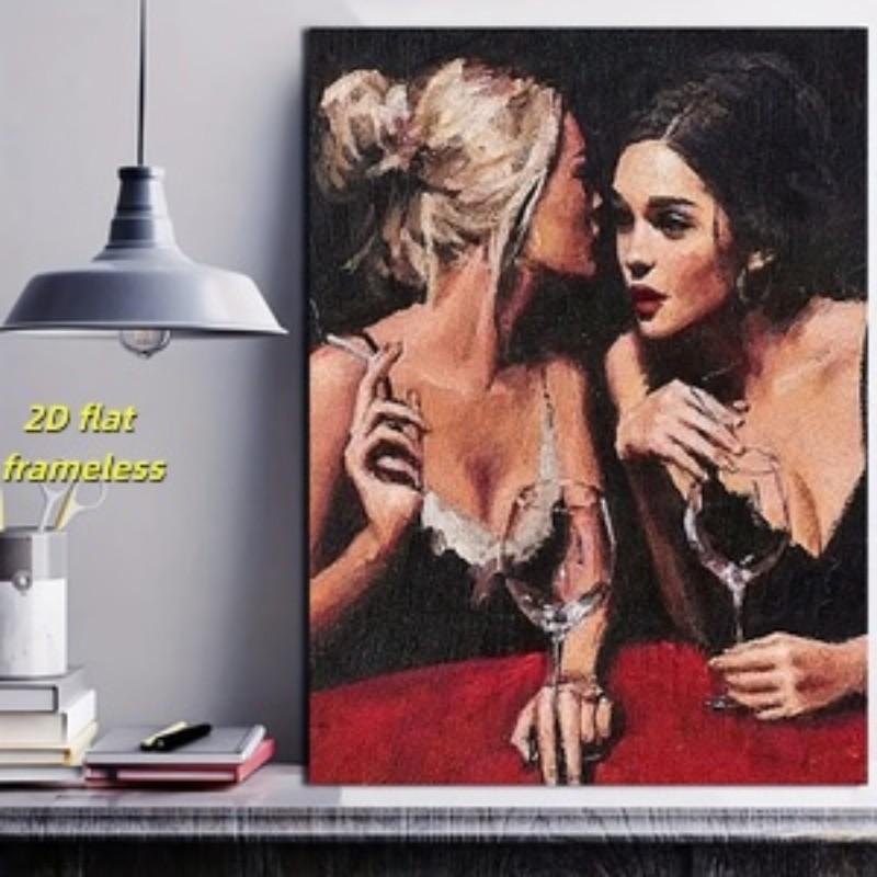 1 piece of vintage art, sexy oil painting women's canvas poster, ideal gift for wall decoration, bedroom, living room decoration, 2D flat printing frameless painting