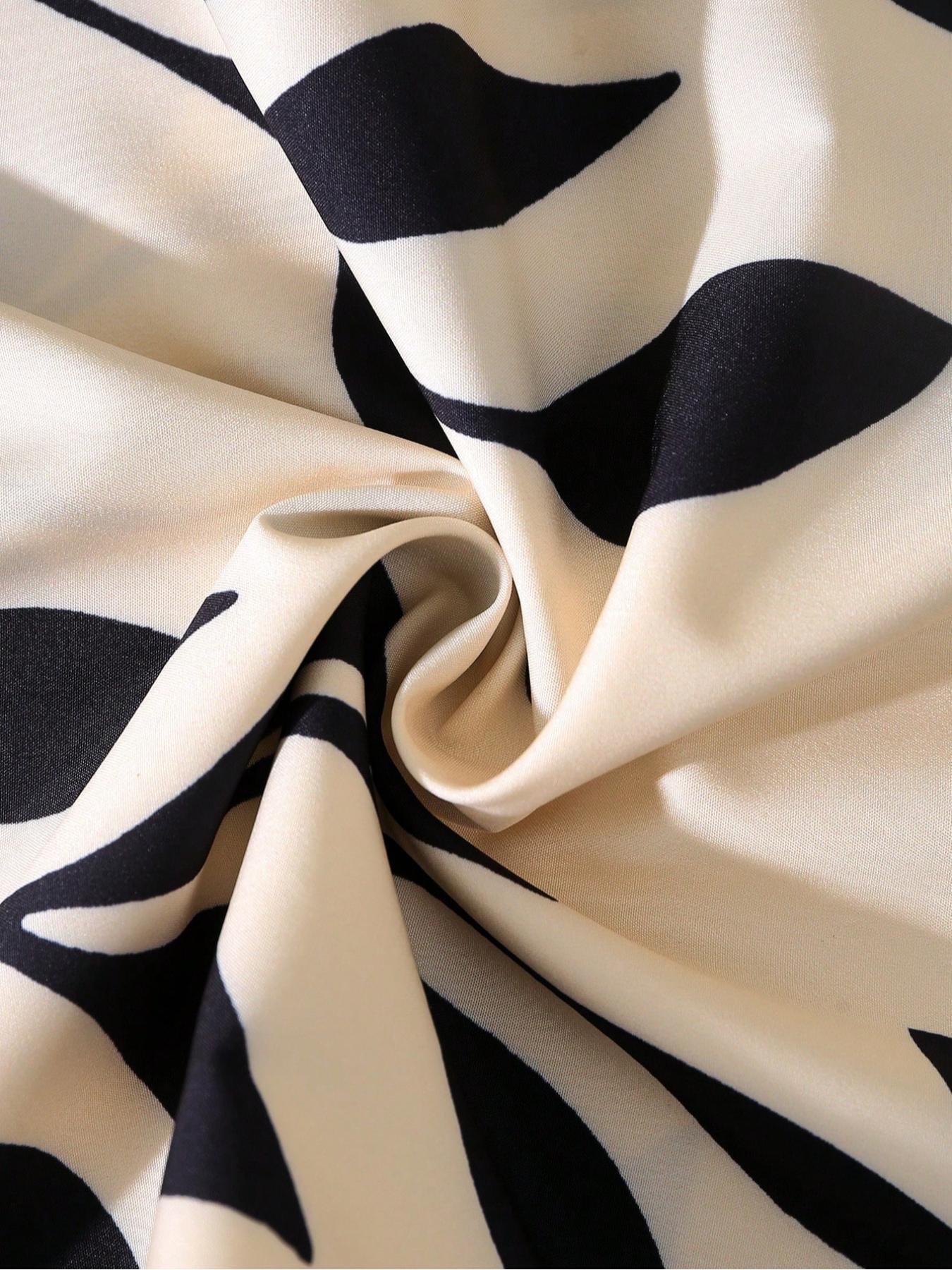 Women's V Neck Leaf Print Wide Leg Jumpsuit, Sleeveless High Waist Design, Fashionable Comfort, Perfect for Casual & Formal Wear, Elegant Fashion Jumpsuit