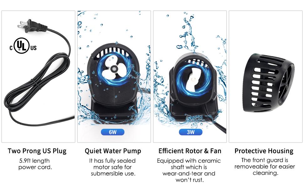 hygger Wave Maker Pump for Aquarium with Magnetic Mount Quiet Powerhead for Saltwater and Freshwater Fish Tank