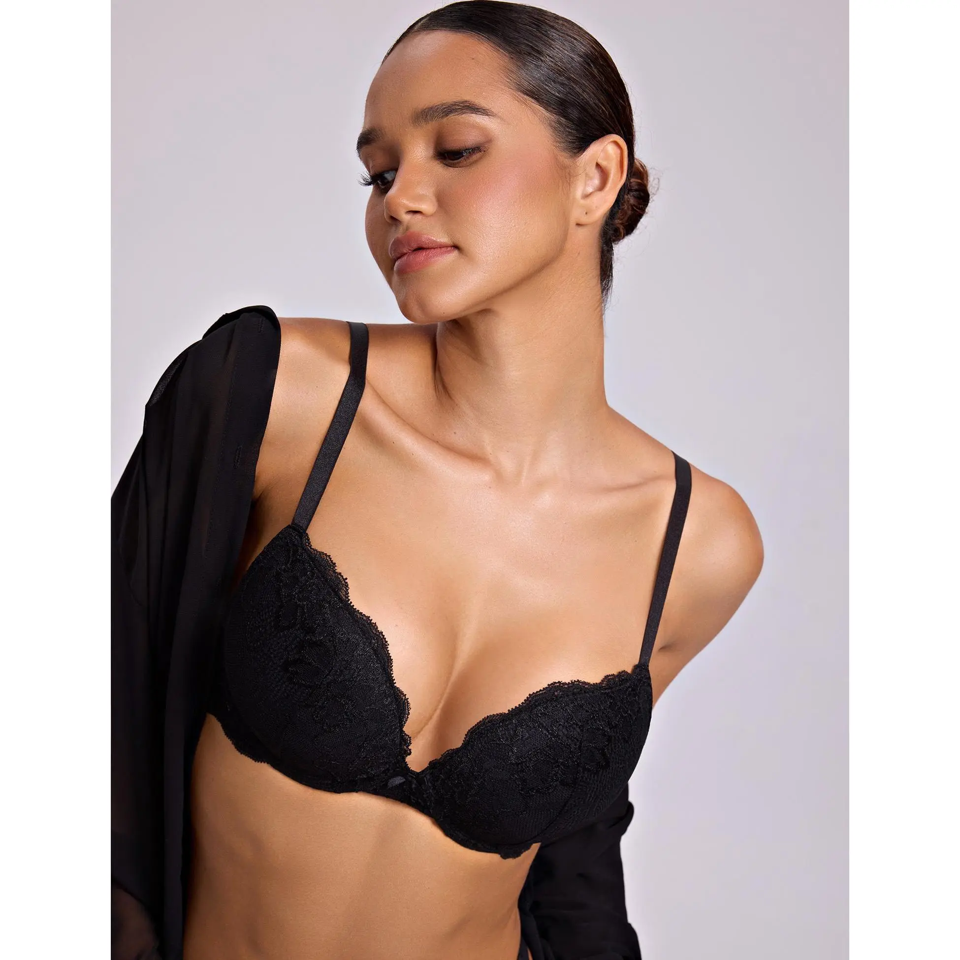 Deyllo Women’s Feminine Floral Lace Halter Push-Up Bra - Comfort Padded Underwire, 1-Cup Lift, Adjustable, Perfect Fit, Hand-Wash Everyday Bralette, Women’s Underwear,sohochic