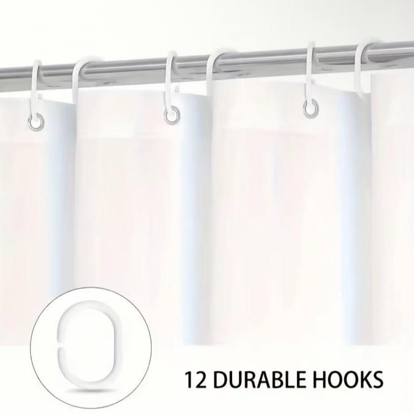 Abstract Shower Curtain, Modern Bathroom Decor, No Drilling, 12 Hooks, Multifunctional Bath Divider, Gift Idea