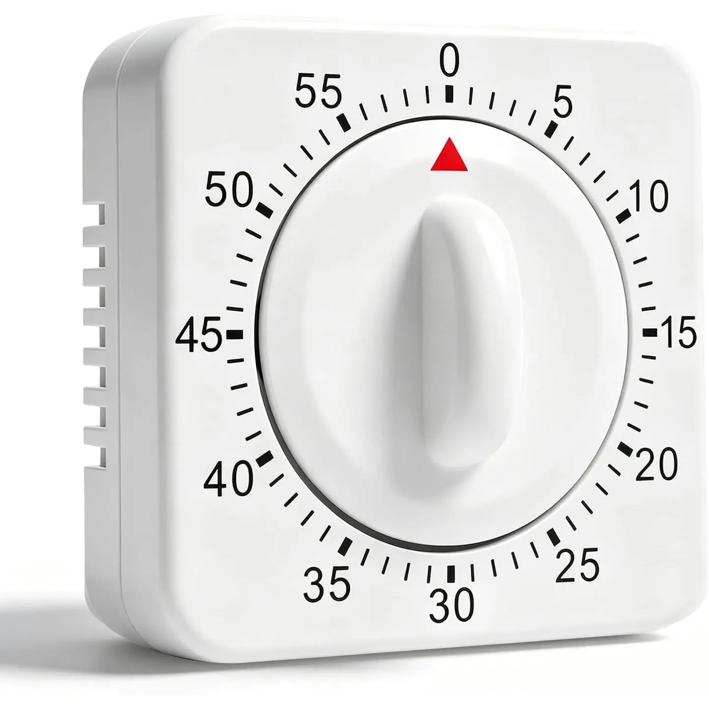 60 Minute Mechanical Kitchen Timer - Visual Wind Up Timer Clock with Loud Alarm - No Batteries Required-Magnetic Backing, Timer for Classroom, Home, Study and Cooking (White)