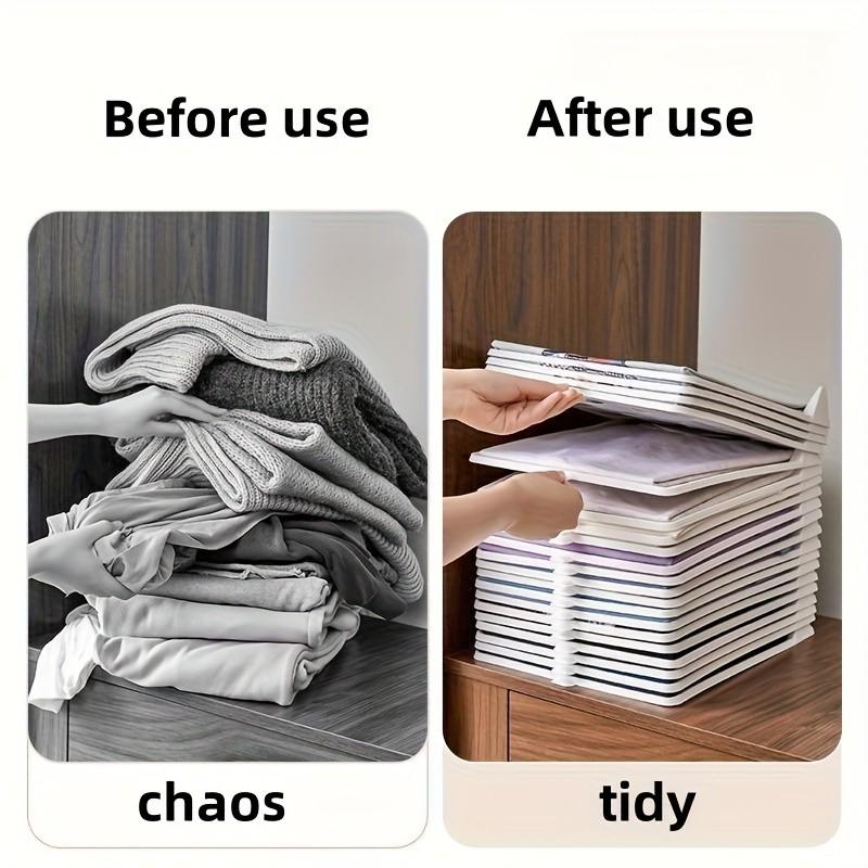 Stackable Clothing Organizer Set, Portable Plastic Shirt and T-Shirt Storage Box, Space-Saving Closet Organizer, Keep Clothes Neat