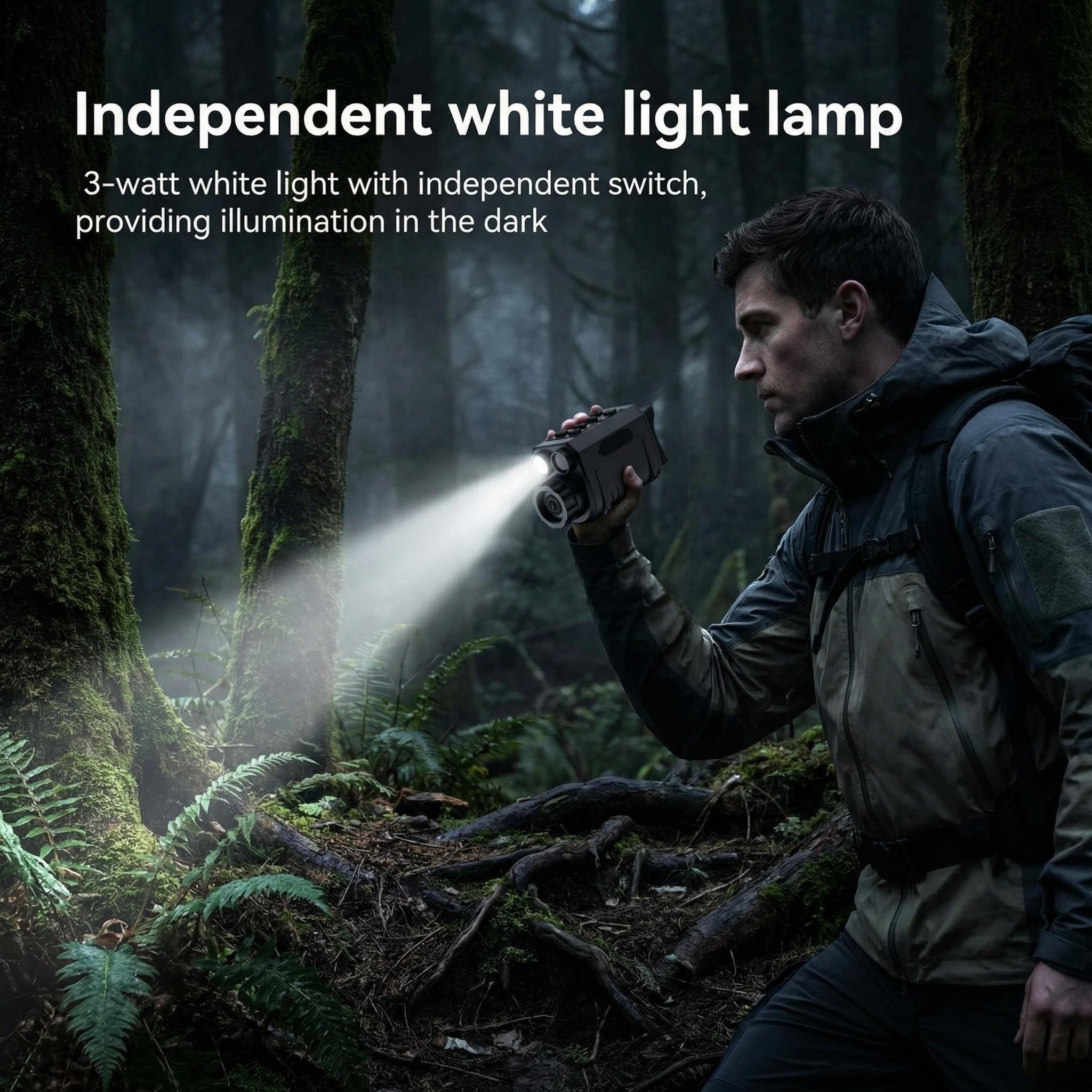 4K Mini Night Vision Goggles, 2-Inch Screen, 3w Light, Compact Portable, Hunting Camping Gear, High Value, Includes SD Card