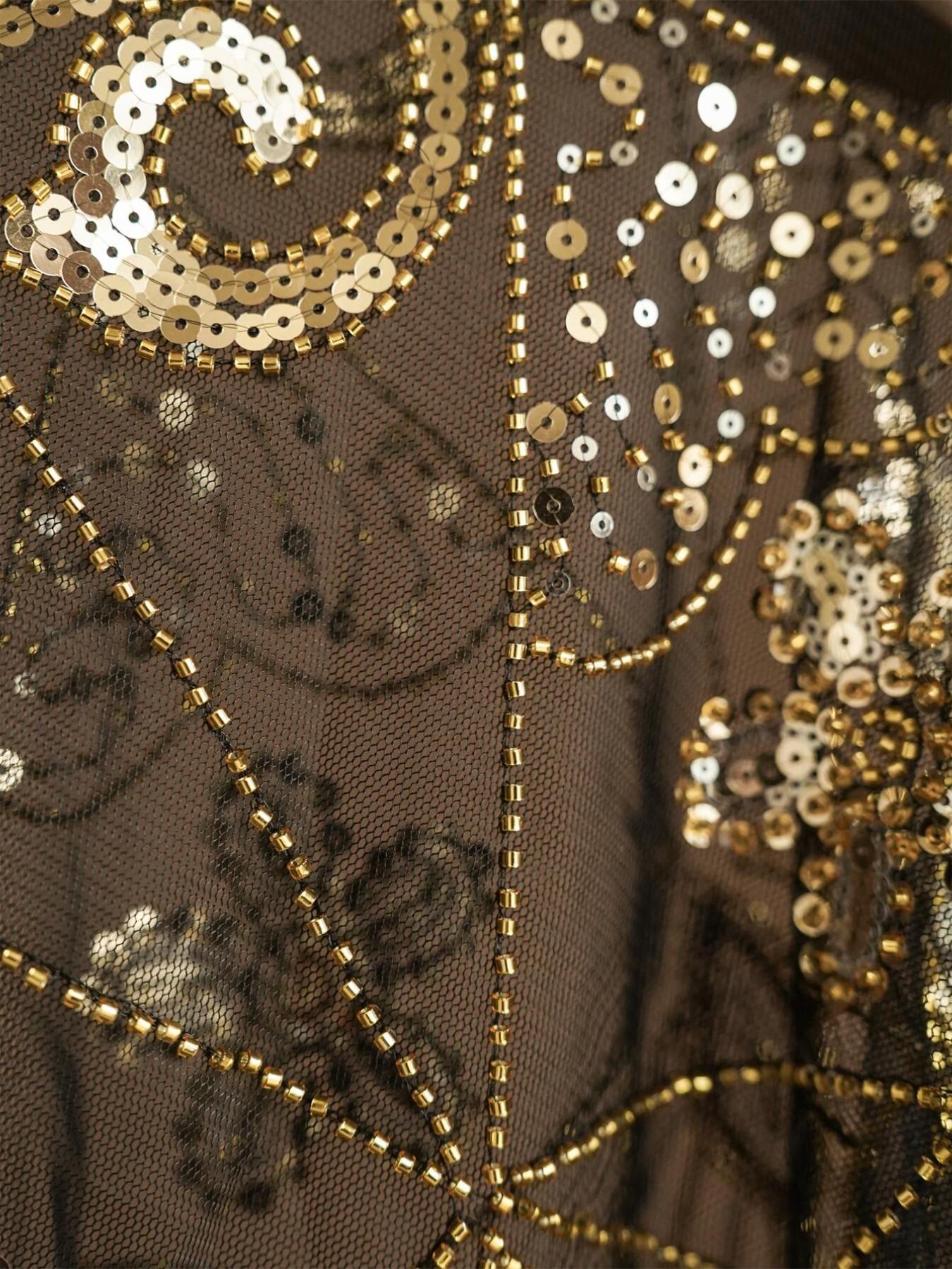 Sequined Floral Shawl for Women, New Chic Mesh Tie-Back Versatile Lightweight Dress Outerwear, European Style Short Coat Cardigan Party Wedding Accessory