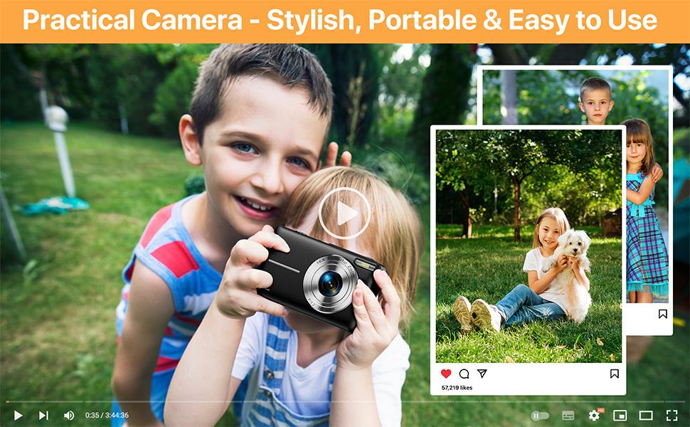 Small Digital Camera, Pocket Size Instant Vlogging Camera with 32GB SD Card & Wrist Strap, Self Timer, Anti-Shake, 16X Digital Zoom, FHD 1080P Point & Shoot Camera for Daily Photography, Perfect Holiday Gift for Adults, Teens & Kids【Deep Black】 Small Digital Camera, Pocket Size Instant Vlogging Camera with 32GB SD Card & Wrist Strap, Self Timer, Anti-Shake, 16X Digital Zoom, FHD 1080P Point & Shoot Camera for Daily Photography, Perfect Holiday Gift for Adults, Teens & Kids【Deep Black】