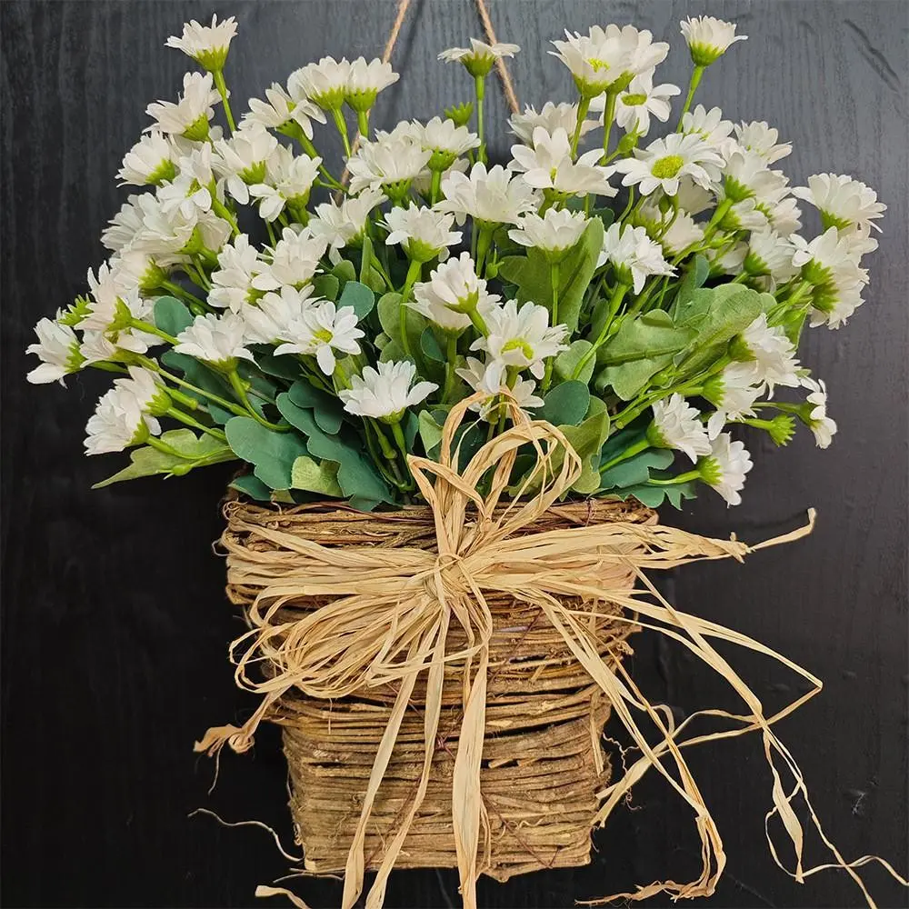 2026 Cream-colored Bougainvillea Hanging Basket Garland, Spring-Summer Garland, For Front Door's Wildflower Decoration, Front Door Basket Garland, Artificial Flower Hanging Basket, Decorative Flowers, For Seasonal Decoration of Family Farmhouse