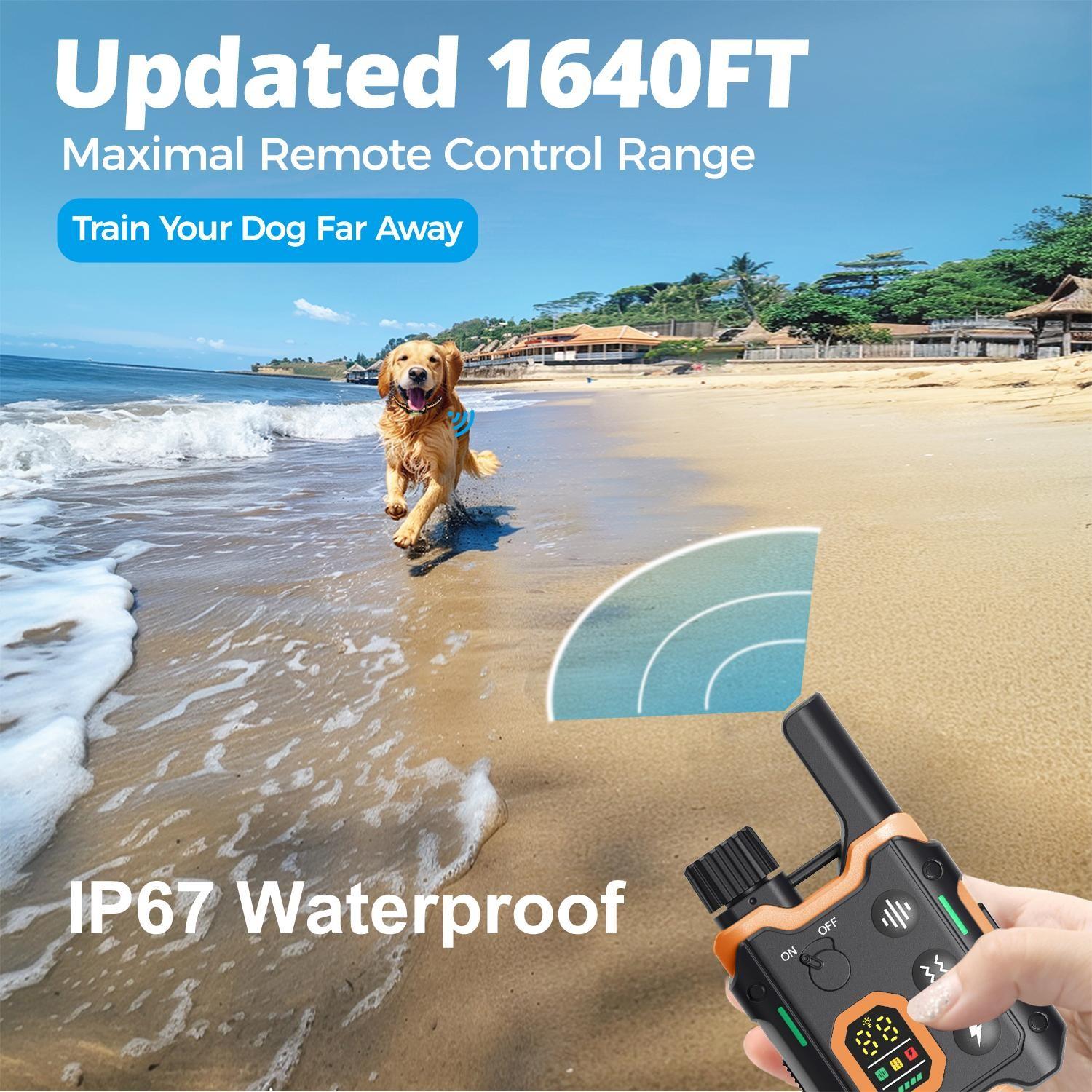 Electric Dog Training Collar, Rechargeable Waterproof Dog Training Collar with Shock, Vibration, Beep Modes, Adjustable Dog Training Tool, Pet Gear