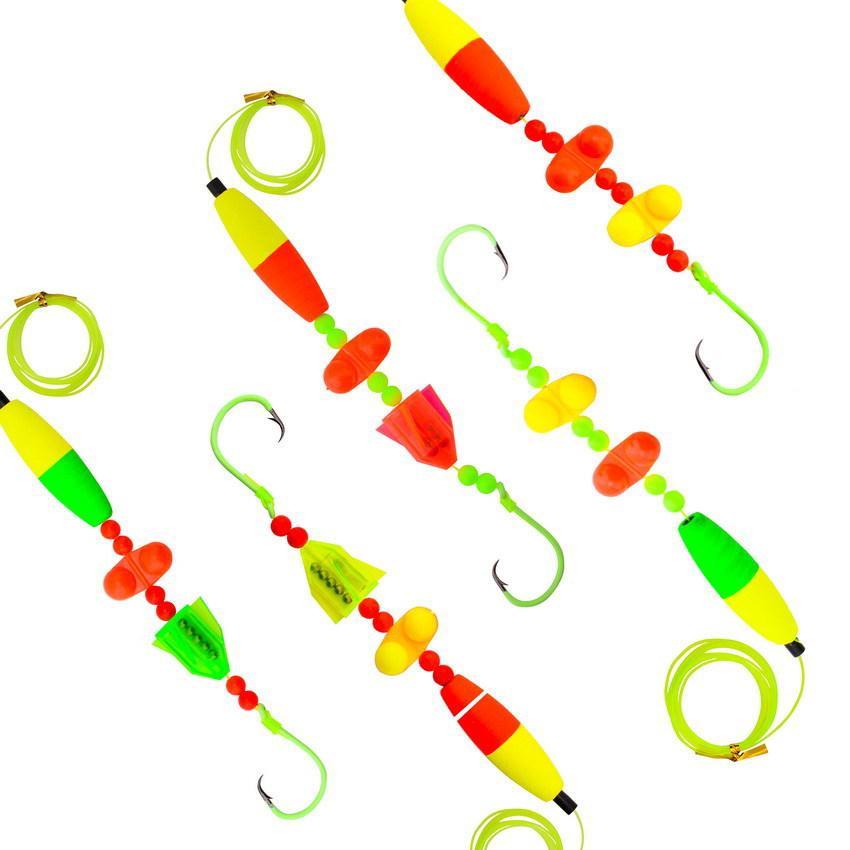5PCS Santee Cooper Style Catfish Rig Fishing Equipment - Rattle Peg Floats, 6/0 8/0 10/0 Circle Hooks, Ideal for Lake & River Fishing Catfish-Specific Tackle