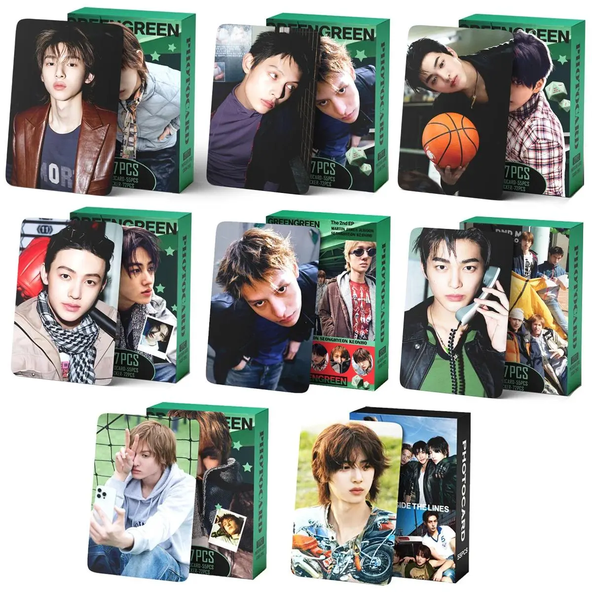 127pcs CORTIS GREENGREEN REDRED Photocards Stickers MARTIN JUHOON Kpop Merch Lomo Cards Set