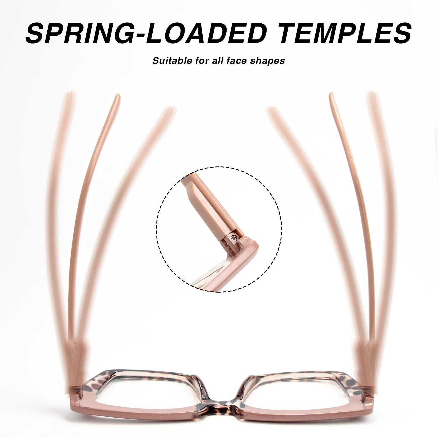 GIGULA 7-piece large frame progressive reading glasses, with spring hinge, close to the face, ladies' reading glasses, suitable for daily use parties, can be used for driving, High Quality Eyewear