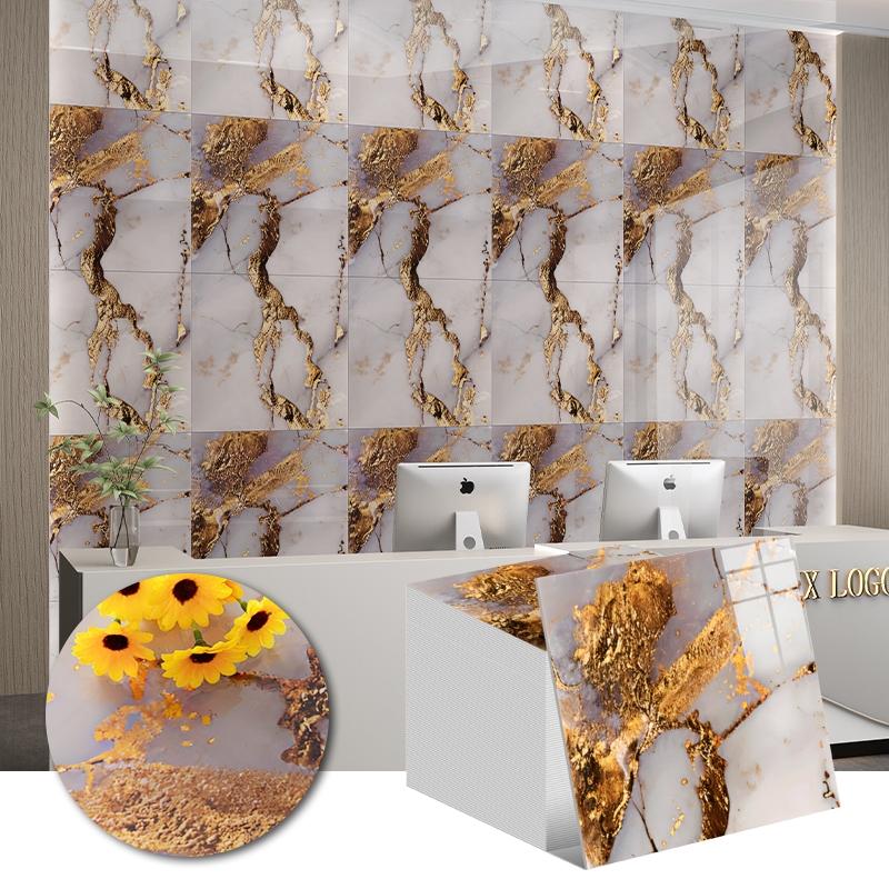 20 pcs marble self-adhesive wall stickers thickened waterproof wear-resistant tile stickers suitable for bathroom, kitchen, bedroom, living room self-adhesive wallpaper, simple operation, tear and paste, Tiles Sticker
