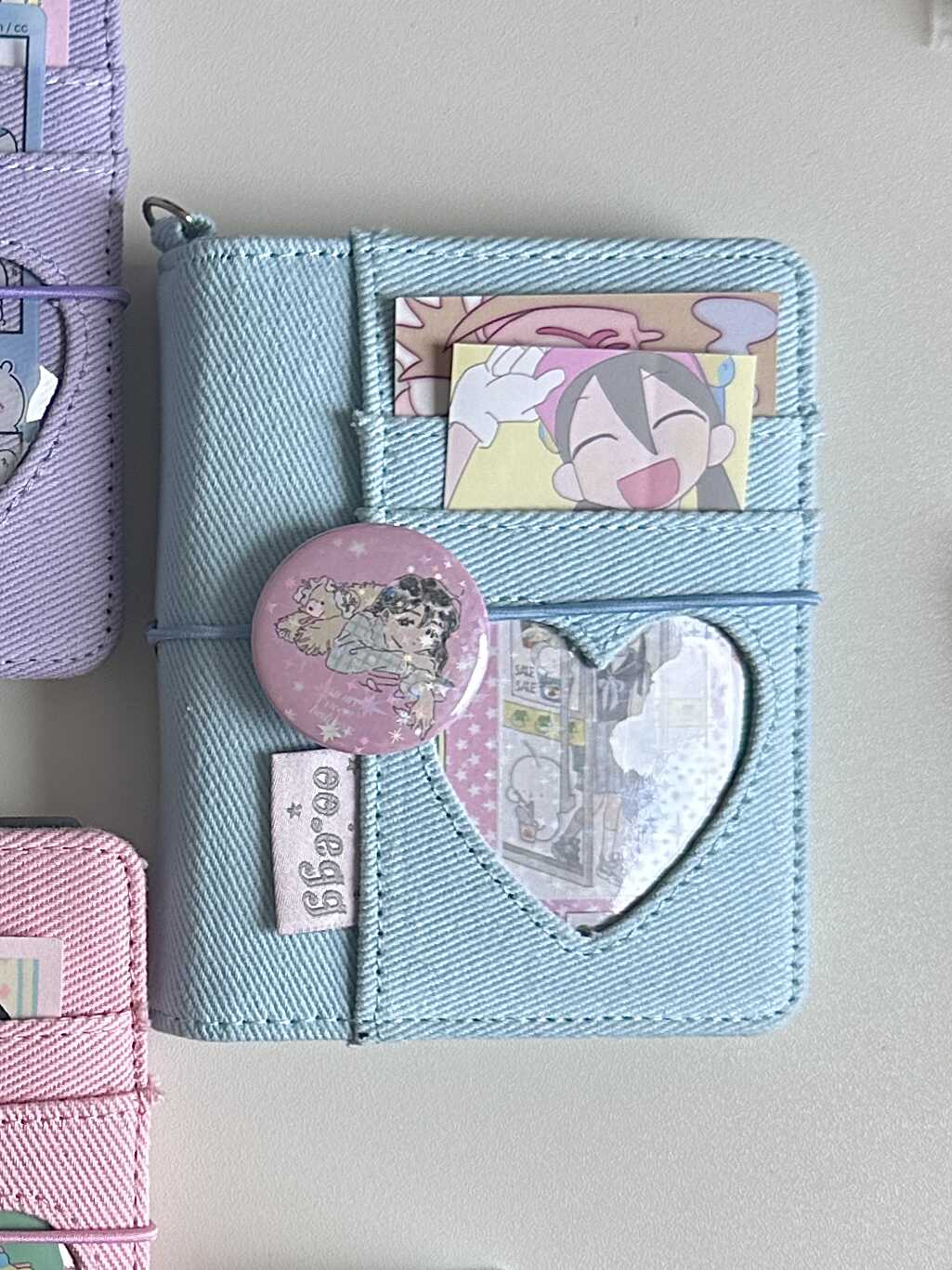 Original ooegg Denim Heart M5 Binder Kpop Photocard Holder with Elastic Band Photo Card Collection Book Idol Photo Album m5 다이어리