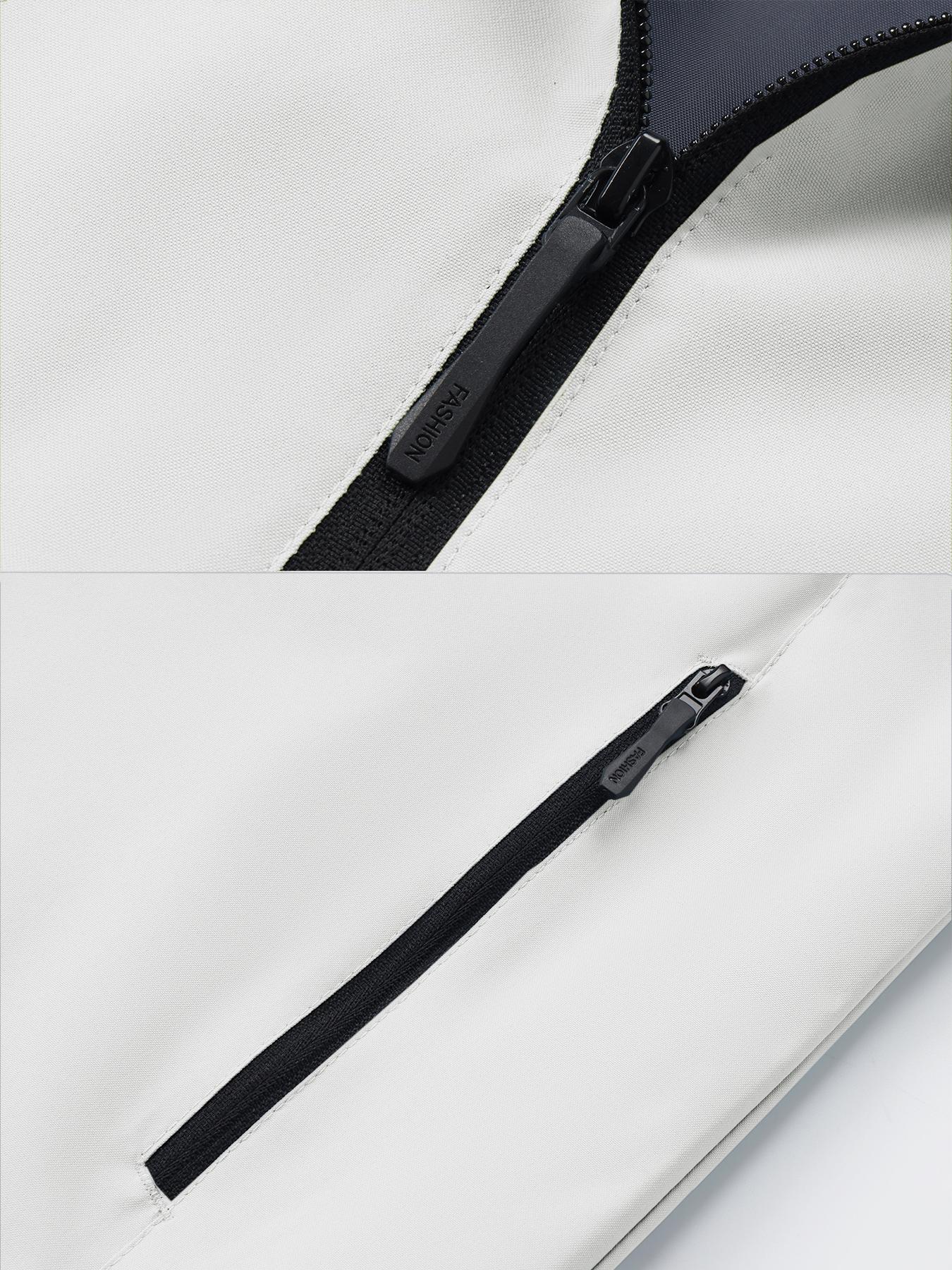 Unisex Plain Waterproof Windproof Drawstring Zip Up Hooded Jacket, Casual Long Sleeve Zipper Pocket Design Outerwear for Outdoor Activities, Men's Clothes for All Seasons, Menswear, Coats