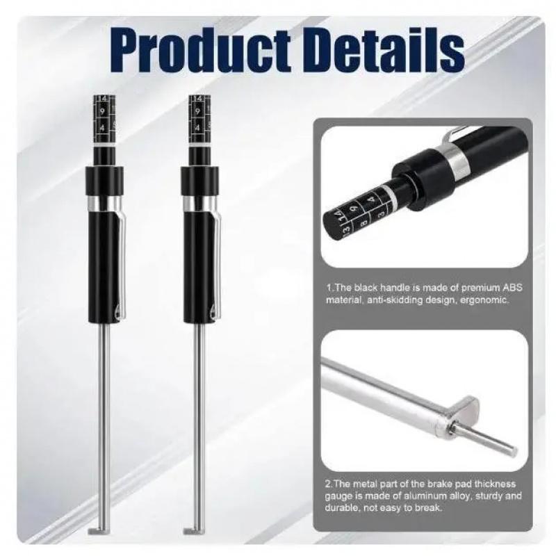 Car Brake Pad Thickness Measurement Tool, Includes Brake Shoe Scale, Base Plate Tester, Brake Pad Inspection Pen, Scale