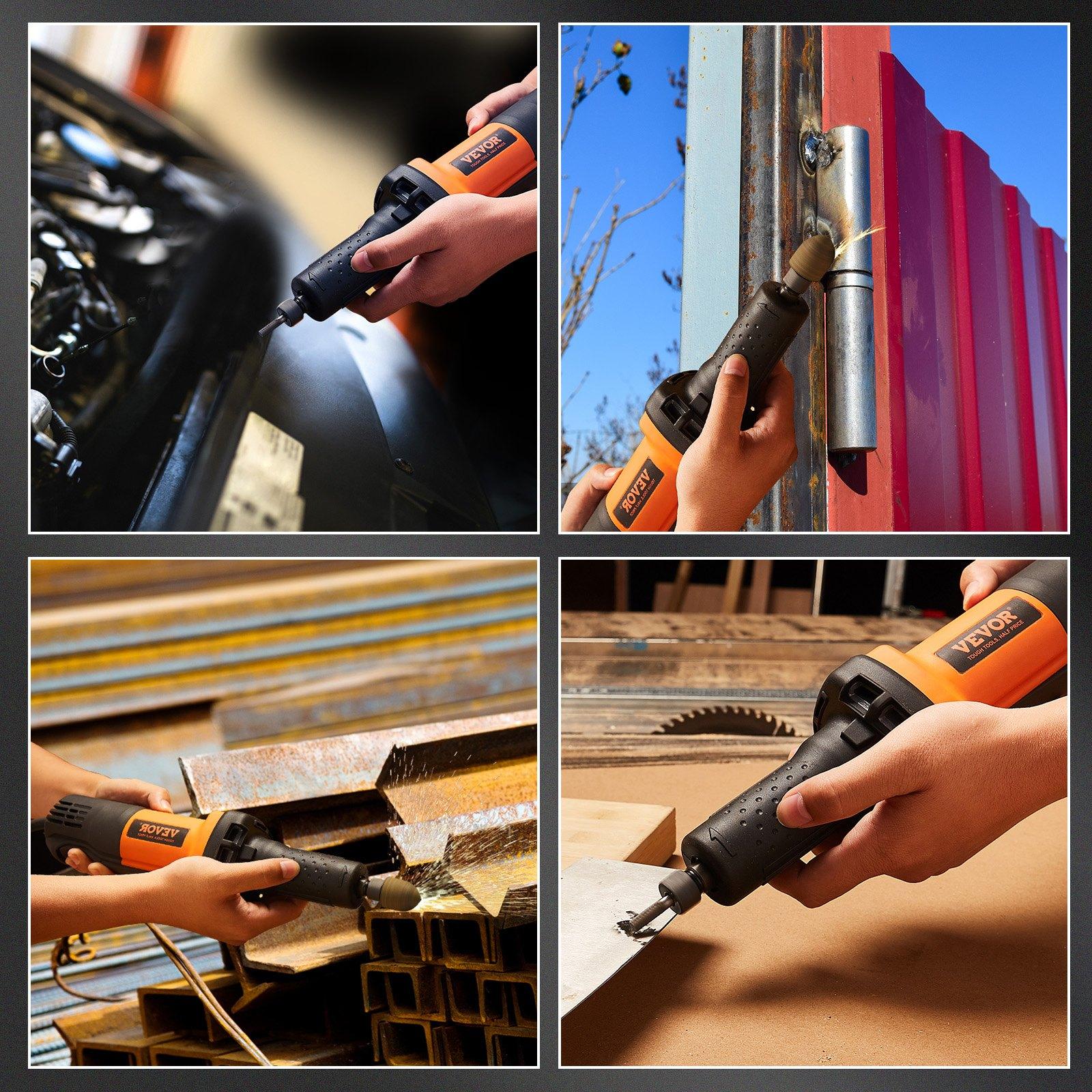 Die Grinder, 1/4" Collet Variable Speed (10000-28000RPM), Heavy Duty Electric, Ergonomic Grip for Rust Removal, Grinding, Cutting, Polishing, Welding Repair, Deburring, with 1/4" & 1/8" Collets