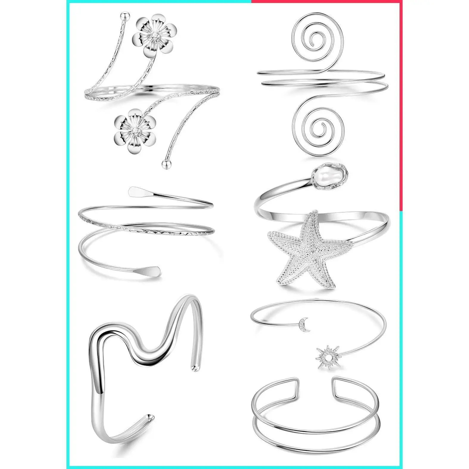 7-Piece Gold Arm Cuff Bracelet Set for Women Adjustable Upper Arm Coil Bangle Boho Minimalist Stackable Armband