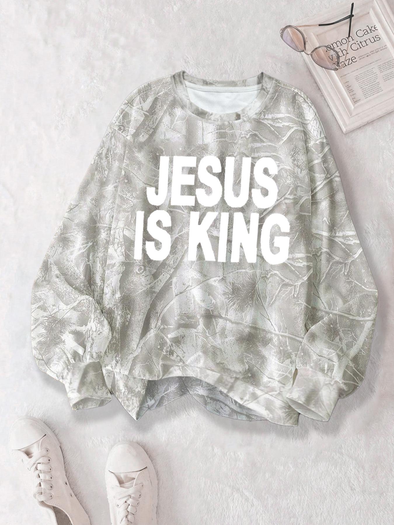 Unisex Casual Branch Print Long Sleeve Loose Fit Pullover Sweatshirt, Fall & Winter Street Style, Graduation & Back-To-School Wear