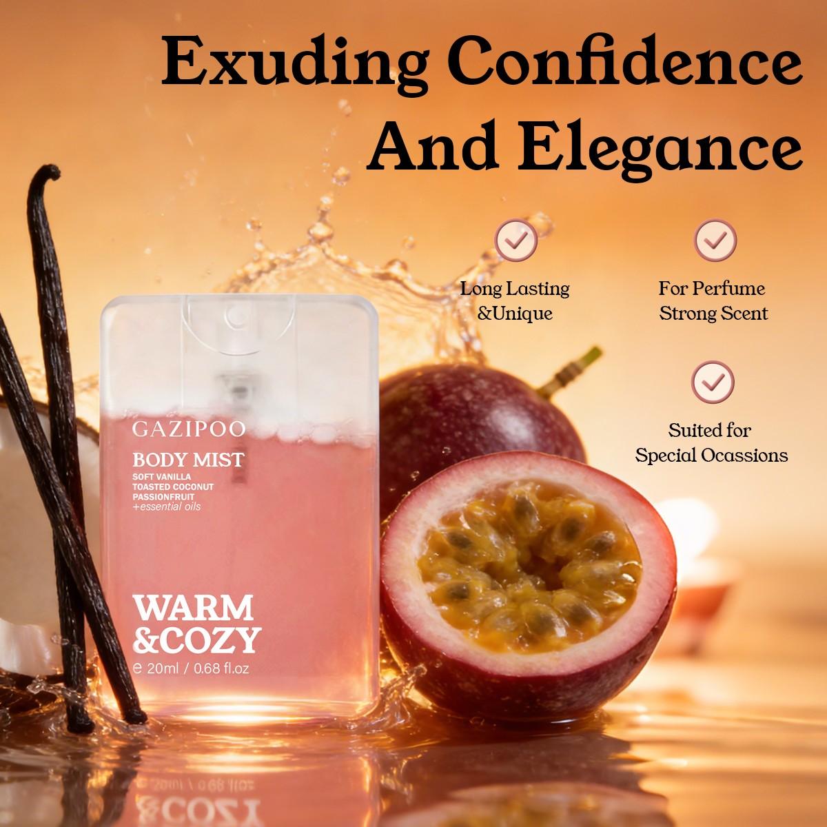 Women's Body Spray Perfume Oil, Floral Fruit Scented, Rose Lemon Strawberry Mint Honey, Long-Lasting, 20ML, Ideal for Dates Parties Daily Use