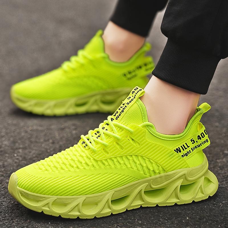 Men's Fashion Breathable Textile Anti-Slip Comfortable Thick Sole Soft Casual Outdoor Sports Shoes, Lightweight Easy Wear No Load