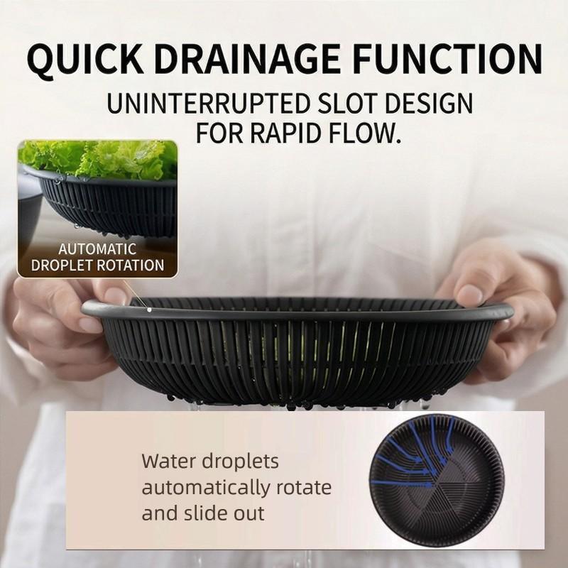 3-Layer Multi-functional Drain Basket - Microwave Safe Vegetable & Fruit Colander, Versatile Kitchen Strainer Set for Food Prep