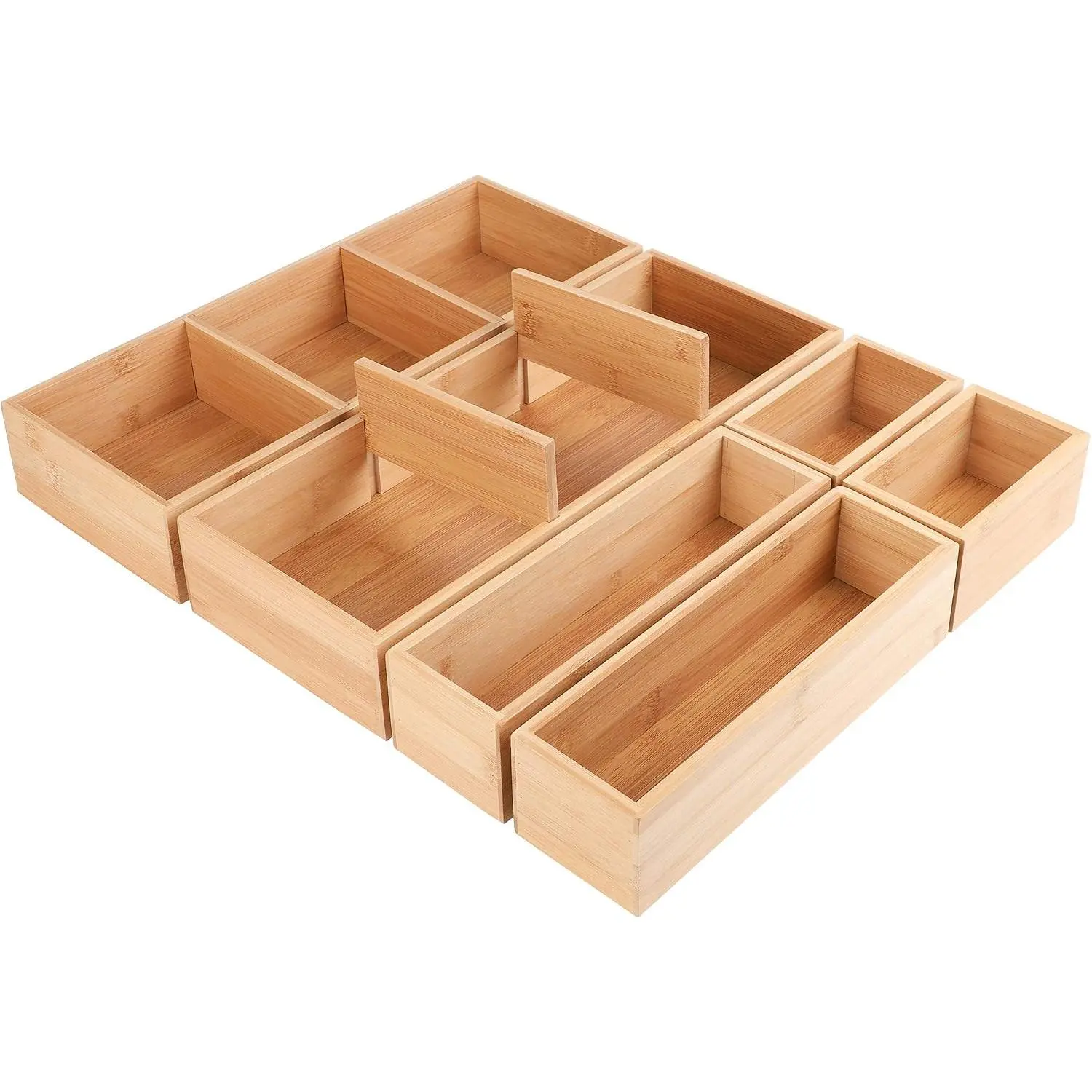 6 count  Drawer Organizer 3-Size Kitchen Storage Box for Flatware |  Construction, Multi-Use Individual Storage Organizers, Customize layouts, Easy to Clean, for Kitchen Bathroom Office