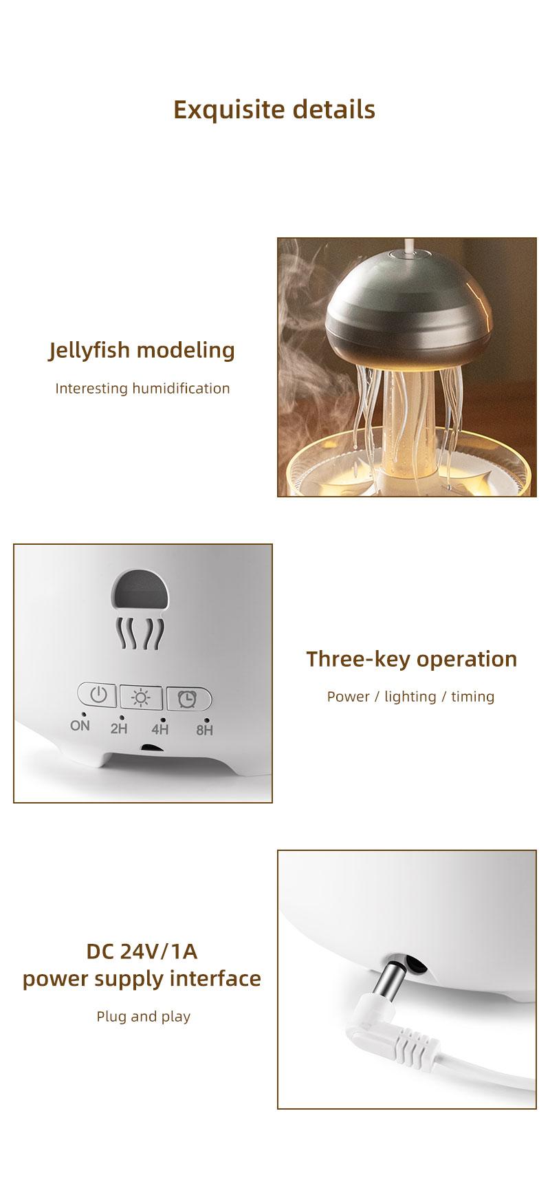 mechanical jellyfish aromatherapy machine household rotating raindrop humidifier desktop colorful atmosphere light diffuser Aromatic Multifunction