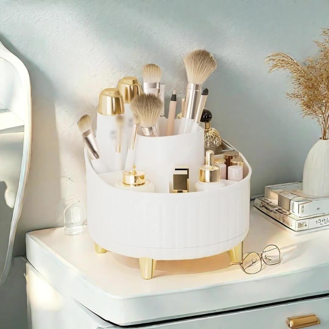 Rotating Storage Box, Bathroom Organizer, Cosmetic Holder, Beauty Supplies Organizer, Stationery Container, Desk Organizer, Rotating Tray, Bath Accessories