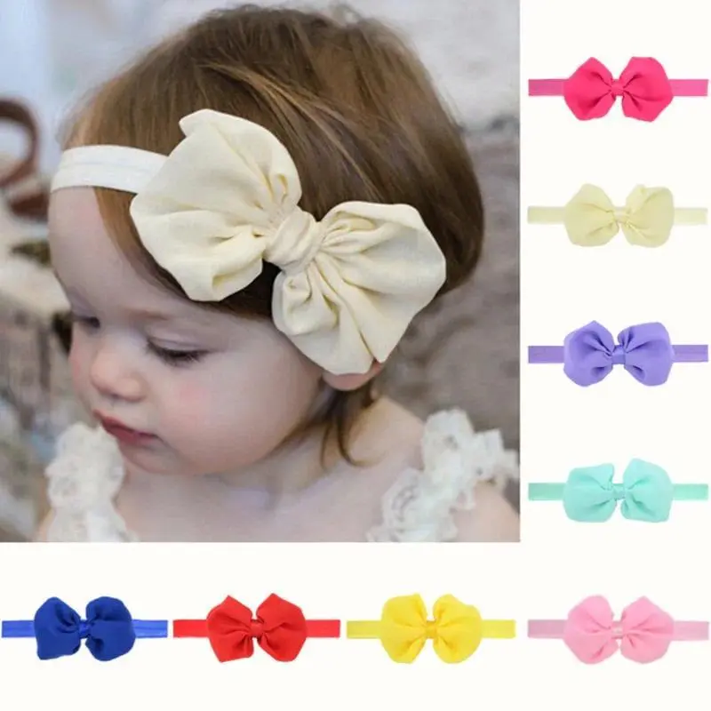 1 Piece Baby Headband Girl Bowknot Bandage Ribbon Infant Kids Newborn Bow Toddler Band Headwear 16 Colors Hair Accessory