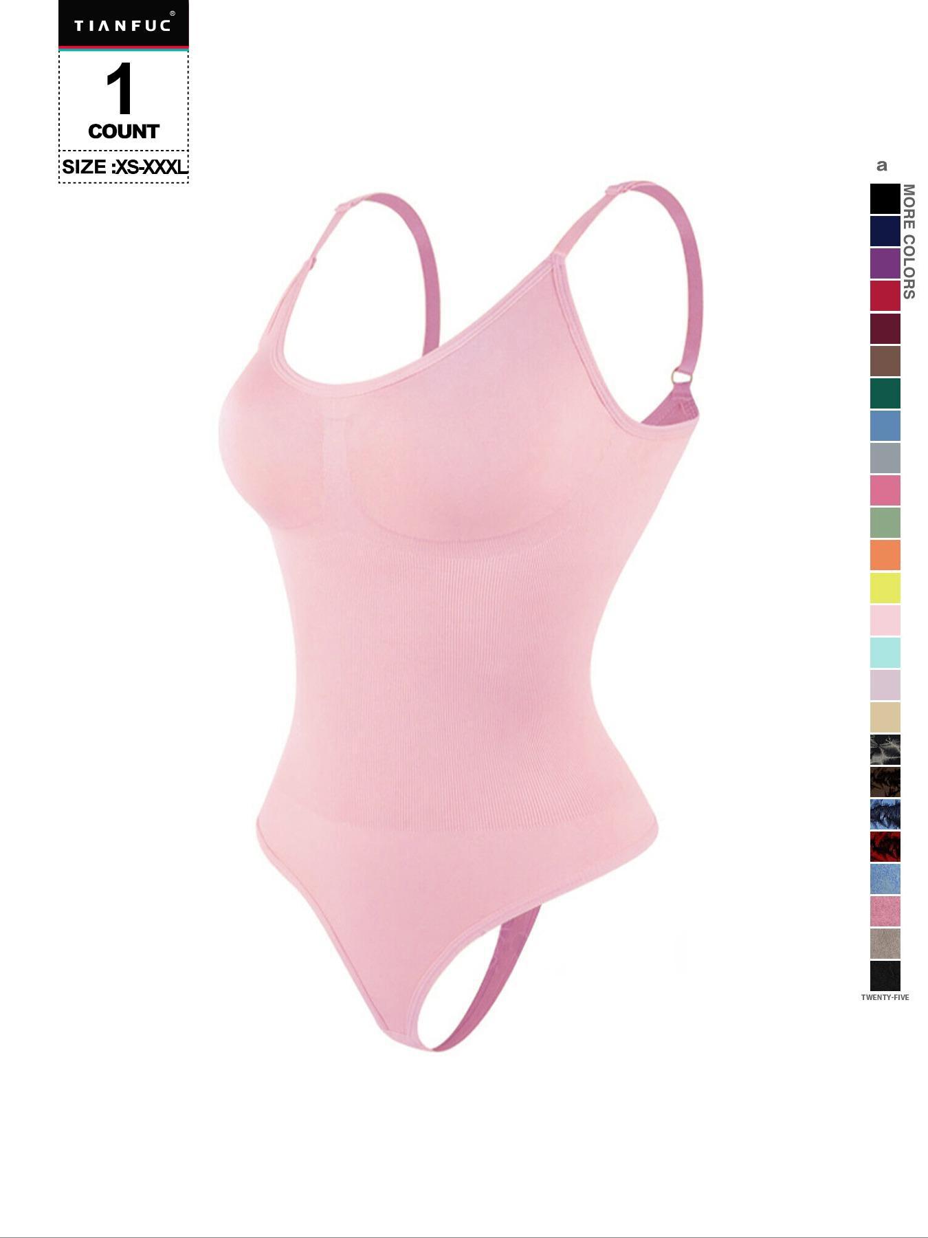 Women's Solid-Color Adjustable-Strap Shapewear Bodysuit, Tummy-Control Spaghetti-Strap Slim Shaper, Seamless Underwear for Women, Invisible Shaper