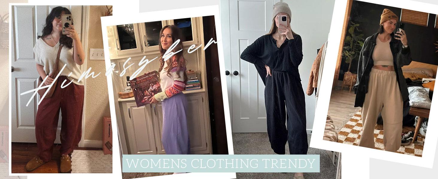 Wide leg pants shown in multiple solid colour options
